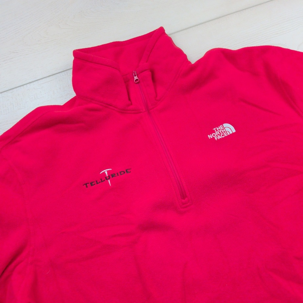 The North Face Mens XL Red TKA 100 Polartec Fleece Telluride Quarter Zip Top